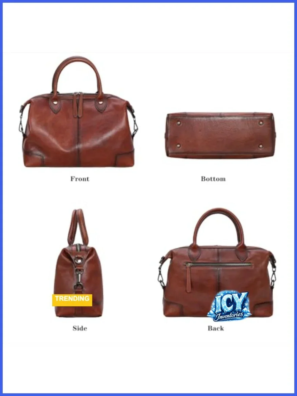 Genuine Leather Satchel Tote Bag Women Large Capacity Top Handle Handbag